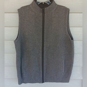 Y2K Mens LL Bean Lambs Wool Full Zip Sweater Vest.  Size XL